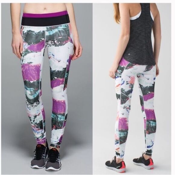 NWOT Lululemon Speed Tight III Luxtreme Pigment Wave Print Leggings, Size 2 - Picture 1 of 11